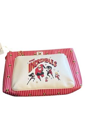 Disney The Incredibles Striped Double Pocket Cosmetic Pouch